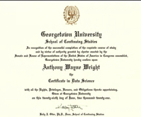 Certificate in Data Science from Georgetown University
