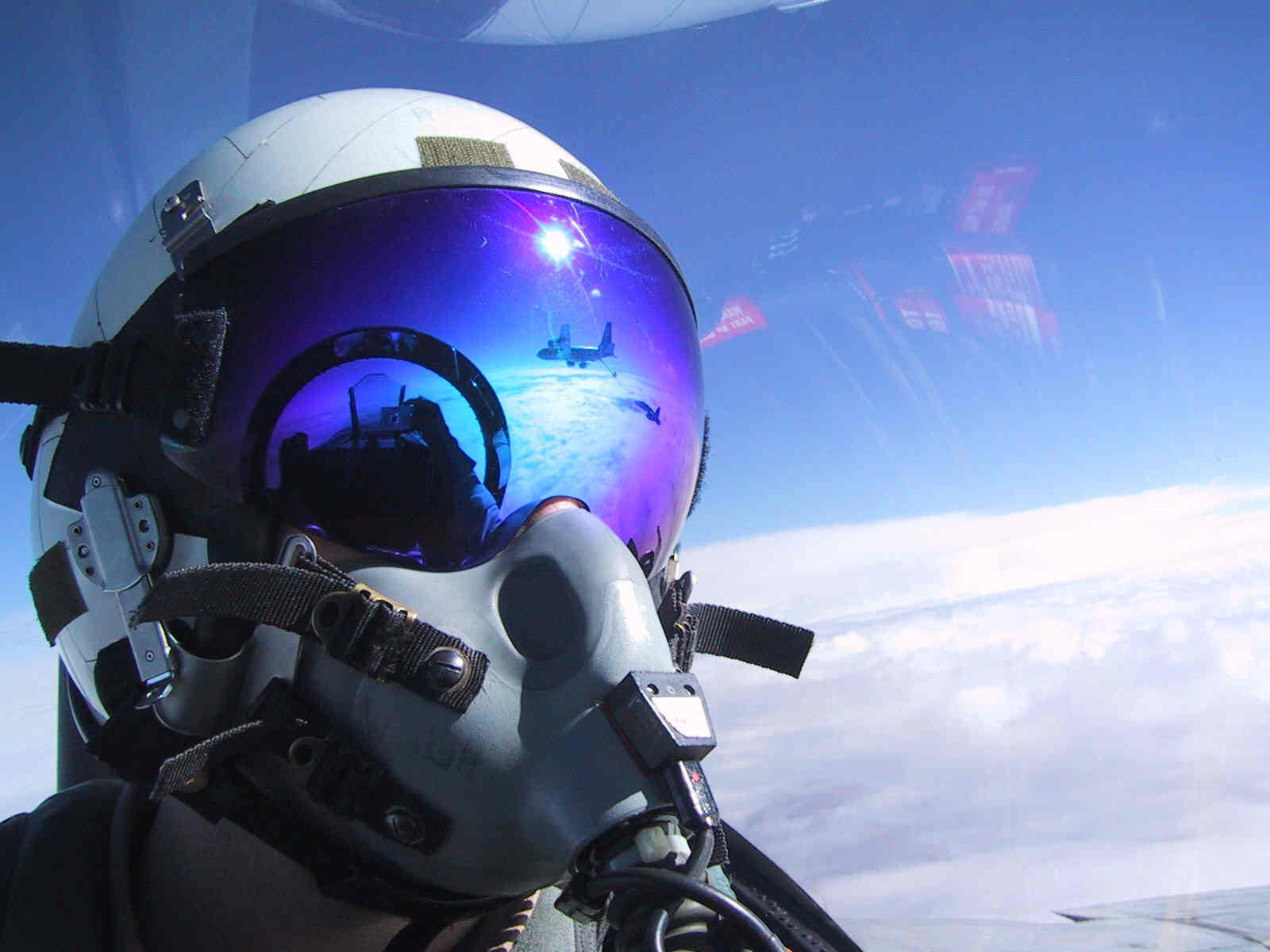 Anthony Wright watches a KC-10 over Afghanistan while his wingman refuels.